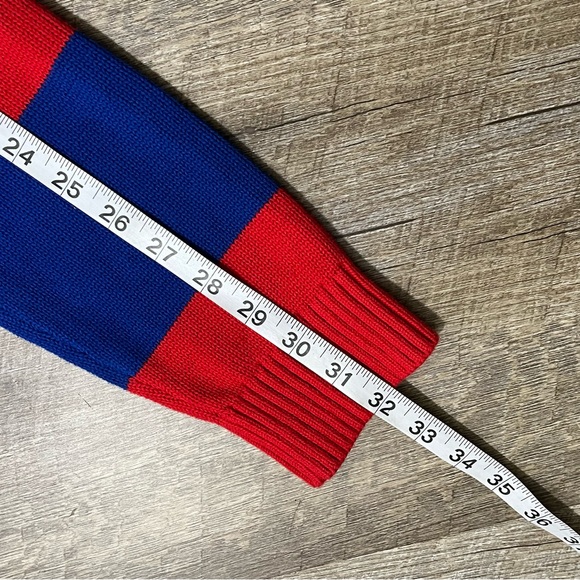 Vintage Tommy Hilfiger Sweater Men's L Striped Red Blue Pullover Knit Y2K 90s - Picture 8 of 8
